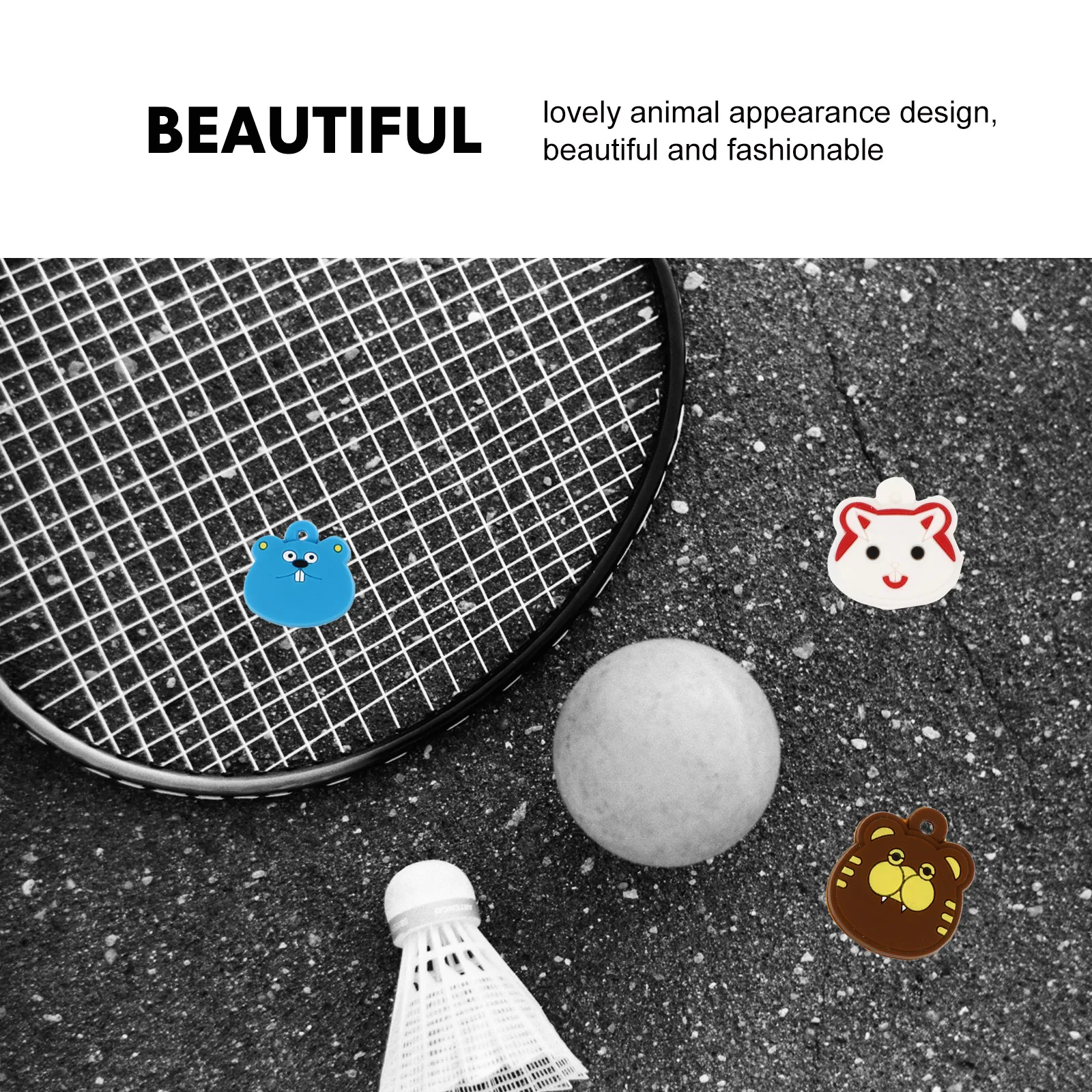 

3 Pcs Tennis Racket Shock Absorber Dampener Cute Racquet for Silica Gel Fun Dampeners