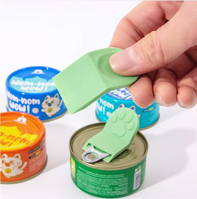 2/4/6pieces Cat Claw-shaped Pet Can Opener - Anti-slip, Easy to Use, Nail Protection, Beverage Compatible - Random Colors