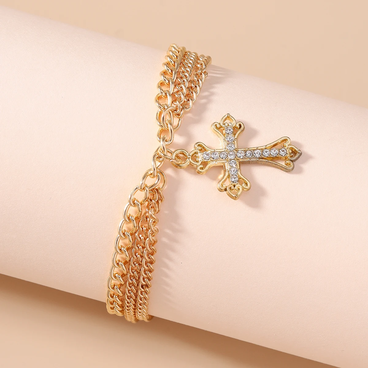 Aihua Boho Gold Silver Color Tassel Chain Cross Anklet For Women Barefoot Ankle On Leg Bracelet Foot Jewelry Gifts