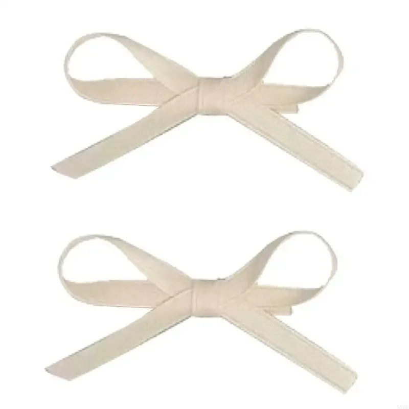 N80C 2PCS Sweet Girly Mini Bow Hair Clip Bow Ribbon Y2K-style Bow Bunches Accessories Sweet Balletcore