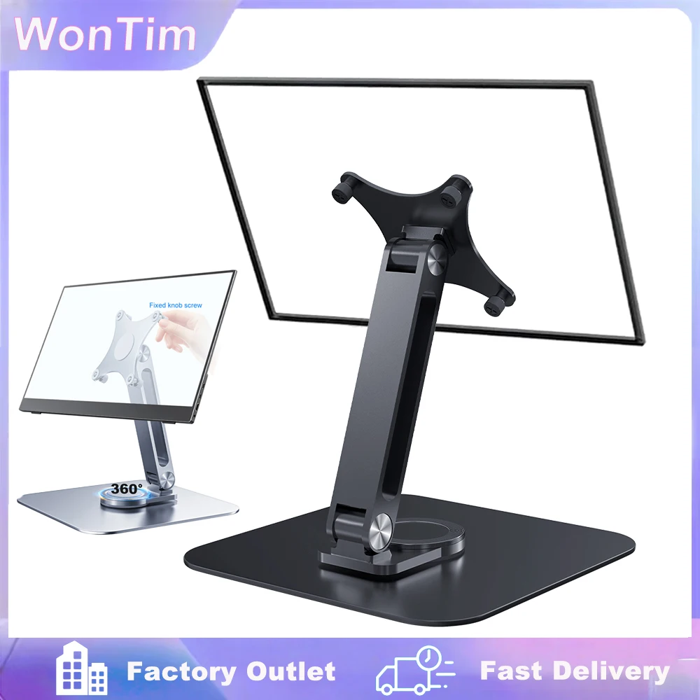 75x75mm VESA Mount Monitor Stand for 14" 15.6" 16" 17" 17.3" 18" 18.5" Portable Monitor Gaming Mobile Display Arm Stand Lay Flat