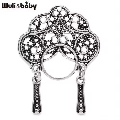 Wuli&baby Vintage Wear Phoenix Coronet Lady Brooches For Women 3-color Metal Beautiful Opera Character Face Party Brooch Pins - Image 3