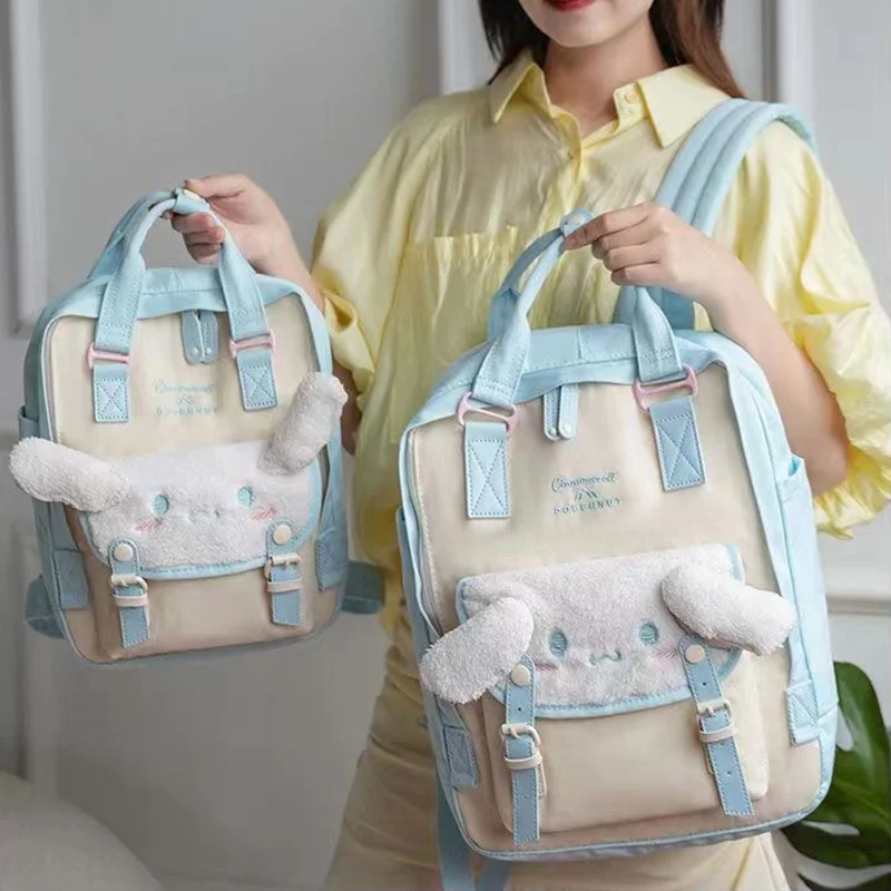 PANGDUBE Cute Mommy Backpack Big Ear Dog Diaper Bag Cinnamon Rolls School Bag Baby Nappy Bags Students Backpack