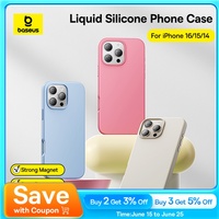 Baseus Liquid Silicone Magnetic Case For iPhone 16 15 14 Pro Max Plus for MagSafe Wireless Charging Skin-Friendly Smooth Cover