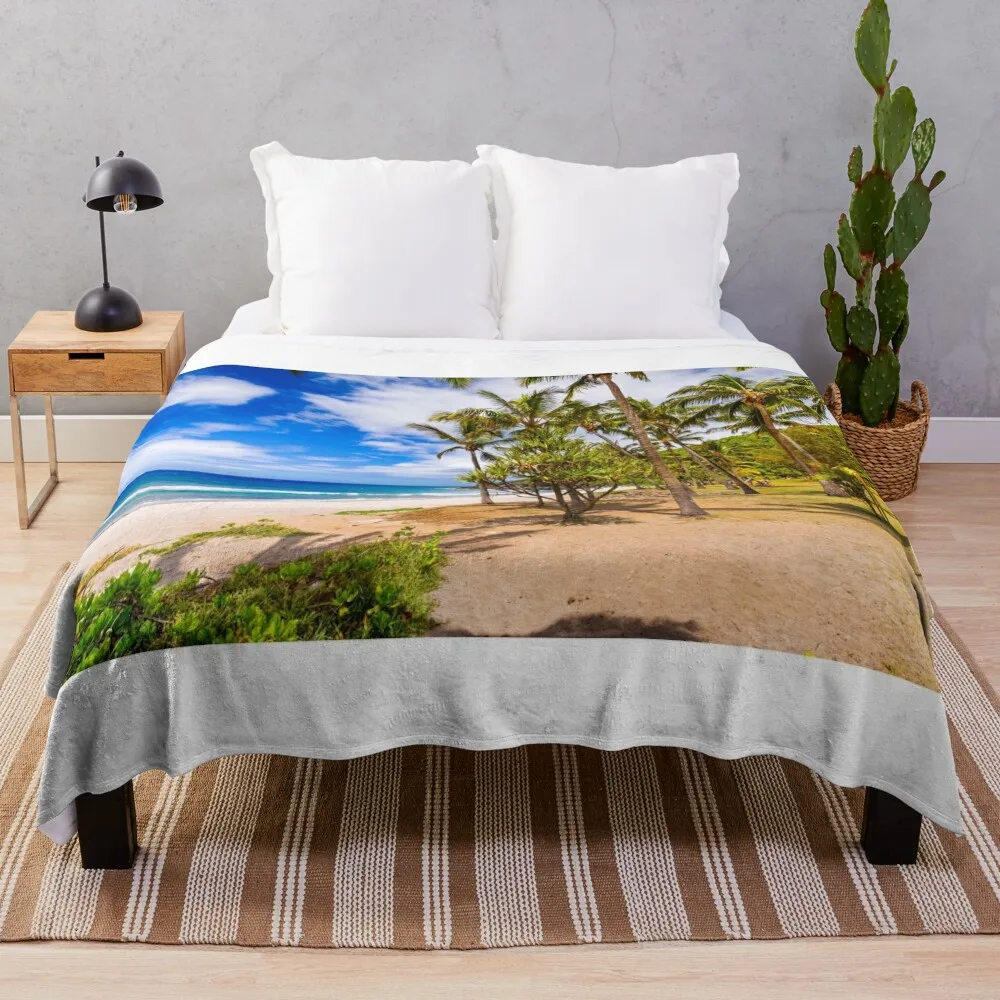 Beach of Grande Anse Throw Blanket cosplay anime Soft Plaid Blankets