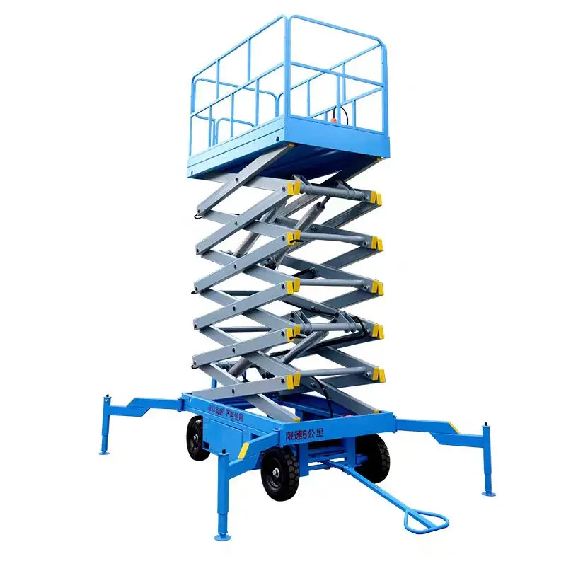 

Mobile Scissor Lift Manual Traction Lifting Table Working Height 4-26m Load 500kg 1000kg