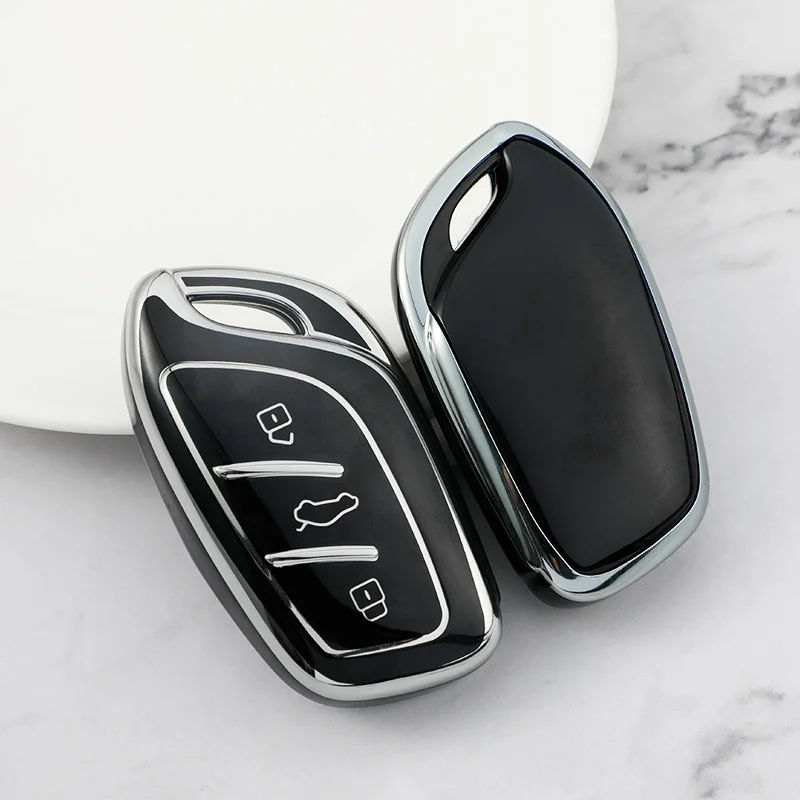 3 button TPU Car Key Cover Case Shell For MG ZS EV MG6 EZS HS EHS 2019 2020 For Roewe RX5 i6 i5 RX3 RX8 ERX5 Keychain