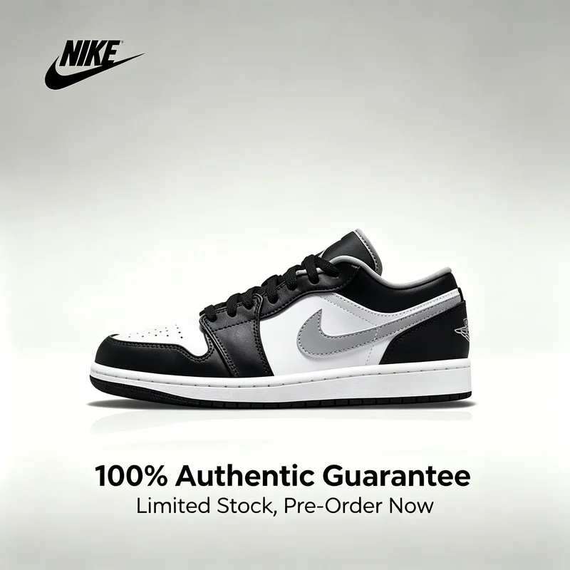 Nike Air Jordan 1 'Shadow' cushioning and wear-resistant retro basketball shoes, unisex, black, white, and gray 553558-040