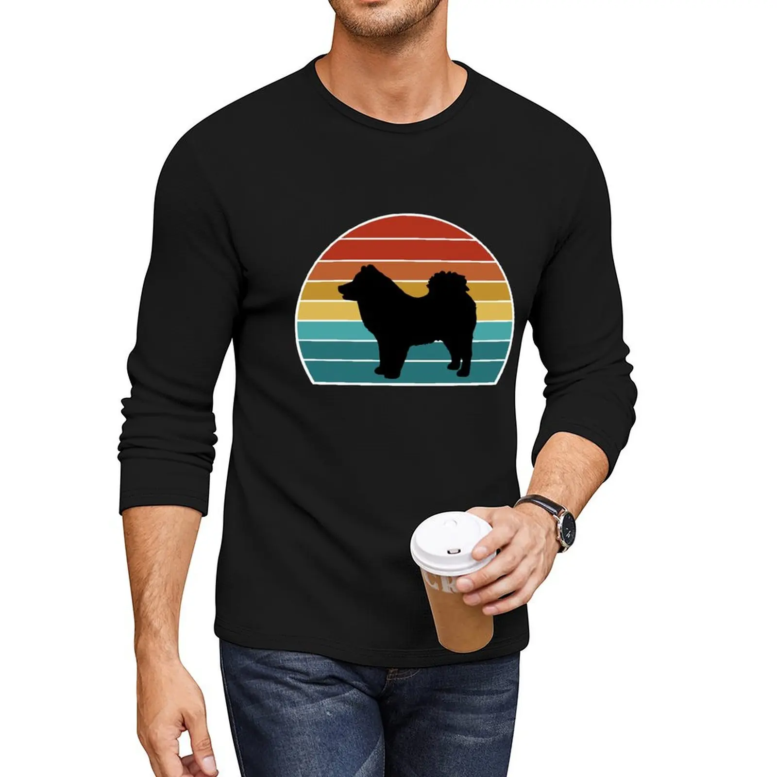 

Eurasier Dog Silhouette Vintage Sunset for Dog Lovers Long T-Shirt t-shirts man tees graphic t shirt workout shirts for men