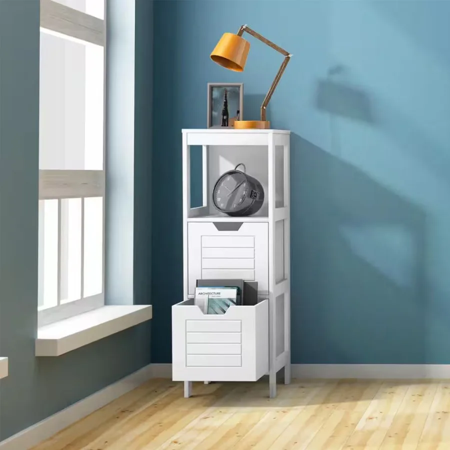 

1PC Lockers multifunction Bathroom Wooden Floor Cabinet Organizer with Storage Rack