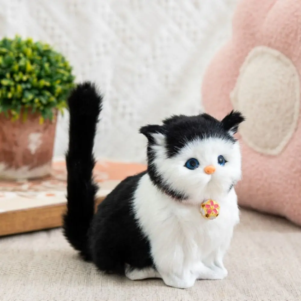 Kawaii Fluffy Simulation Cat Creative Comfortable Imitation Cat Interactive Soft Cats with Sound Children