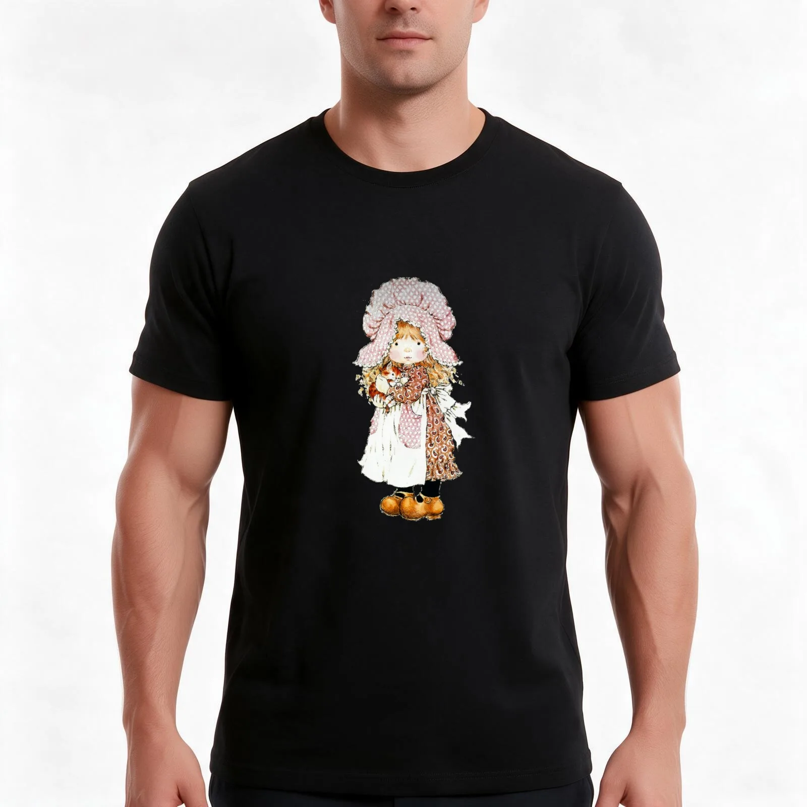 sarah kay T-Shirt, Summer Casual Cotton Tee, Oversized Streetwear Tops, Vintage Graphic Print, Loose Fit Short Sleeve