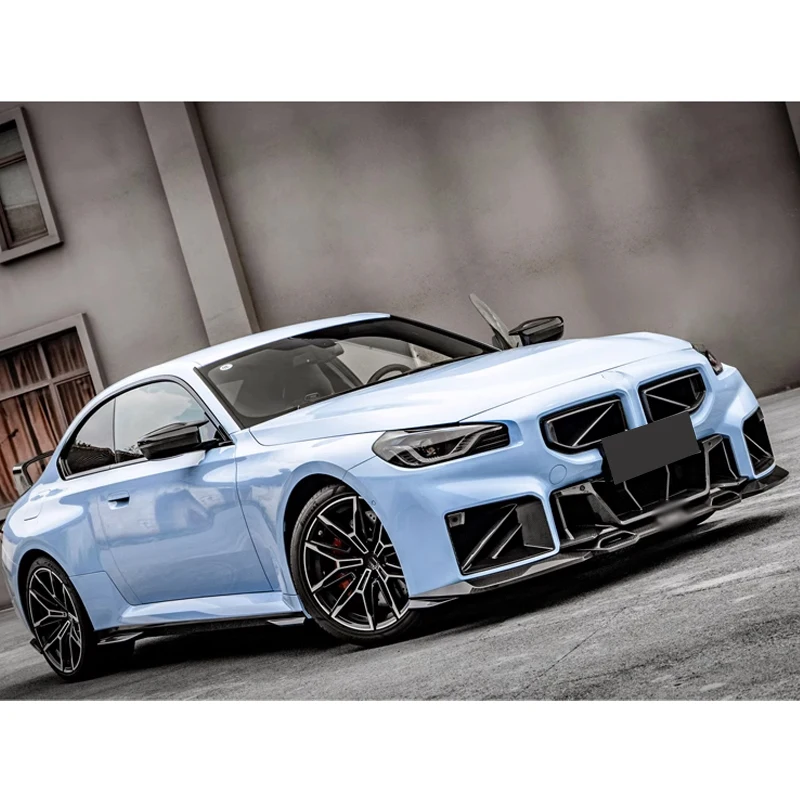 Dry Carbon Fiber For BMW M2 G87 2022+ Front Intake Grille Air Vent Cover Trim Foglamp Mesh Frame Body kit Upgrade Body kit