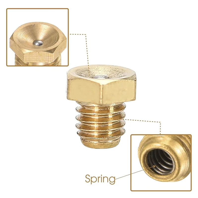 J1UL1N 20Pcs M6x1mm Metric Male Thread Flush Straight Grease Zerk Nipple Accessories For Machine Tool Accessories Lubrication