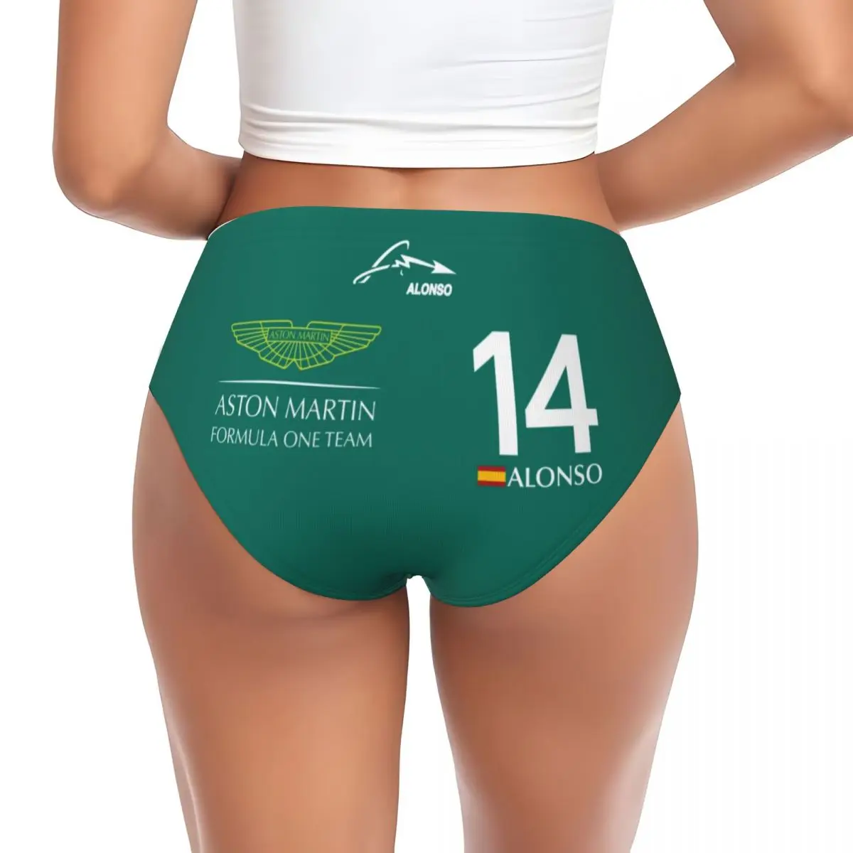 Custom Womens Fernando Alonso 14 Aston Martin Panties Underwear Female Comfort Briefs Underpants