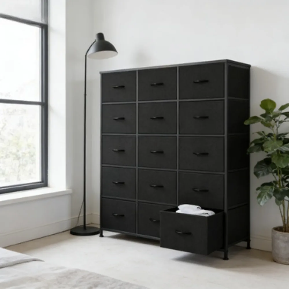 

Комод-органайзер для спальни с 8 ящиками, стальным каркасом и деревянной столешницей, доставка из США