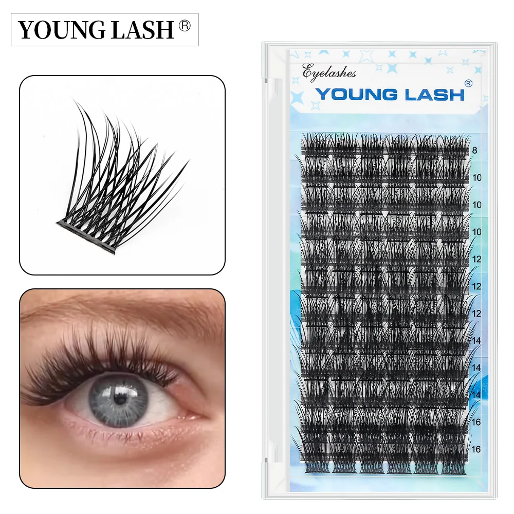 YOUNG LASH DIY  Eyelash Extension  Fluffy Volume Individual Clusters Lashes 72 Volume Natural Eyelash  DIY At Home