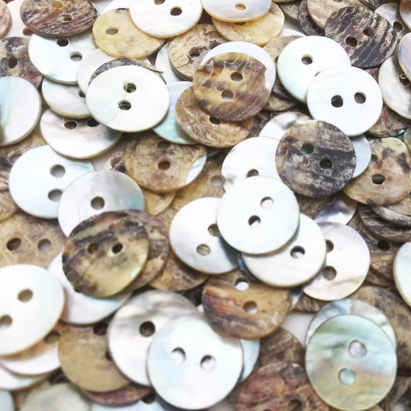 100PCS 11/15/18/20mm Natural Shell Sewing Buttons Color Japan Mother of Pearl MOP Round Shell 2 Hole Button Sewing Accessories