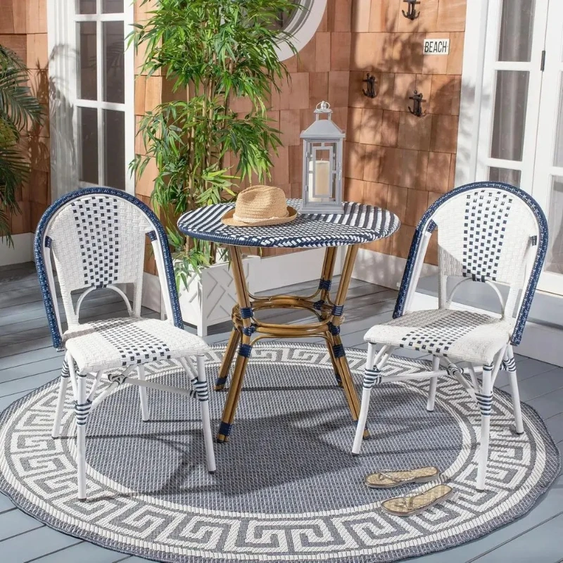 

Navy & White Outdoor Rattan Bistro Table – P012A Collection