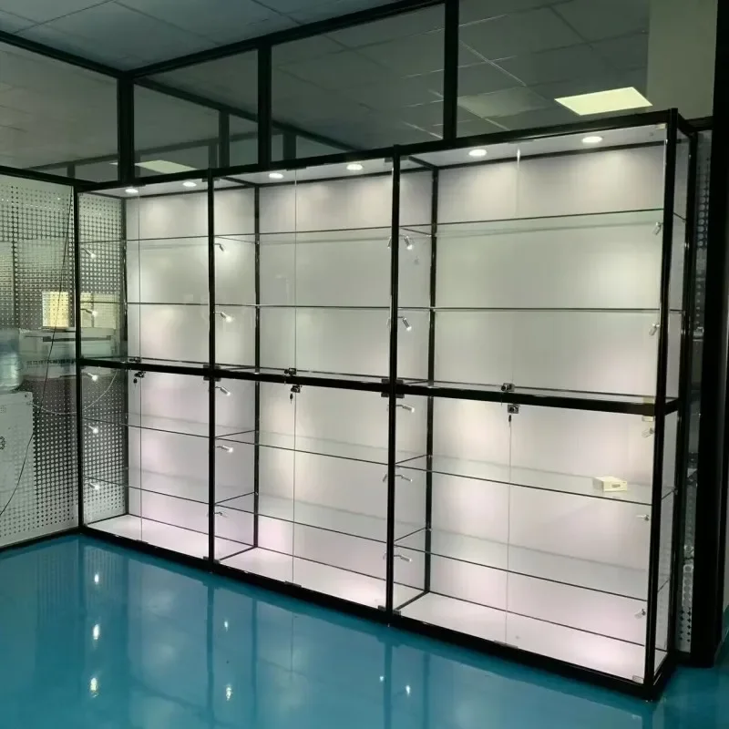 Figure Display Cabinet Glass Transparent Model Cabinet Small Accessories Household Lego Toy Model Glass Display