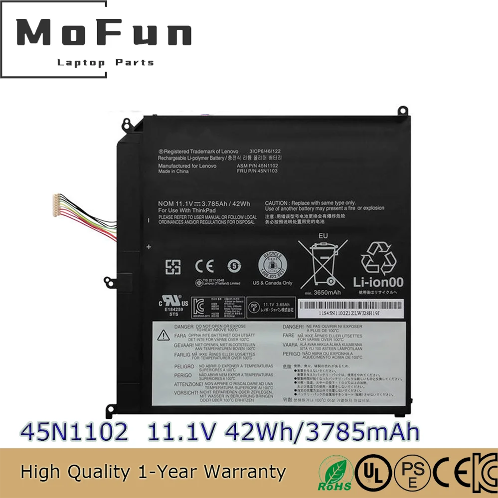 New High-quality replacement 45N1102 45N1103 42Wh Tablet Battery for Lenovo ThinkPad Helix X1 MT3697