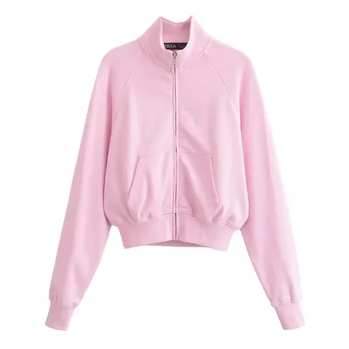 Imagen 2 del producto Conjunto de sudadera y chaqueta con cremallera y forro polar cálido para mujer, pantalones elásticos de cintura alta a la moda, conjunto de 2 piezas