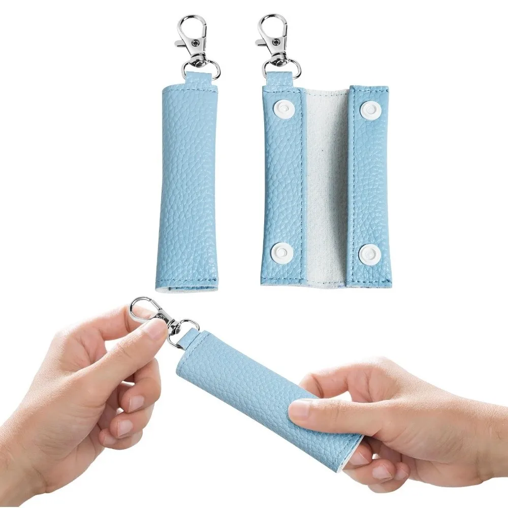 الكورية نمط محفظة نسائية للعملات المعدنية المفاتيح سماعة كابل الليتشي خطوط نمط بو الجلود قلادة محفظة صغيرة سماعة حقيبة #2