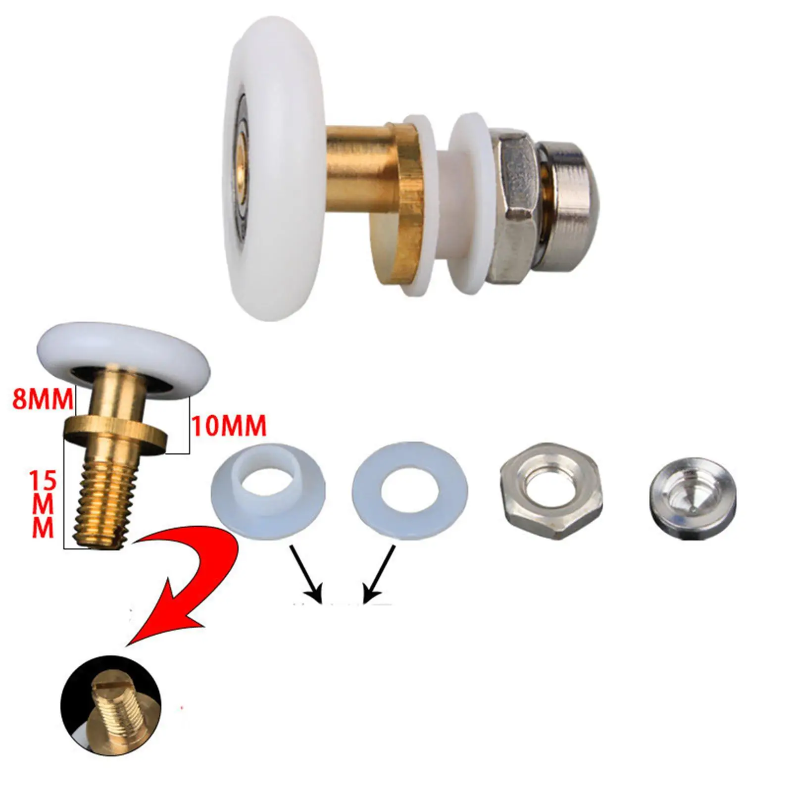 Glass Sliding Door Pulley Fitting Mute Replacement Castors 1 Piece Sliding Door