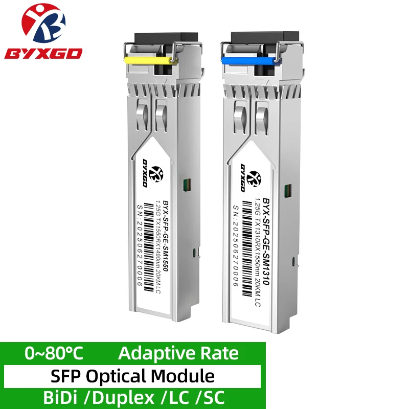 적응형 속도 SM LC/SC SFP 광 모듈, 라우터/스위치 1.25G/10G SFP+ 모듈, Cisco용 BiDi/이중 SFP 광섬유 송수신기