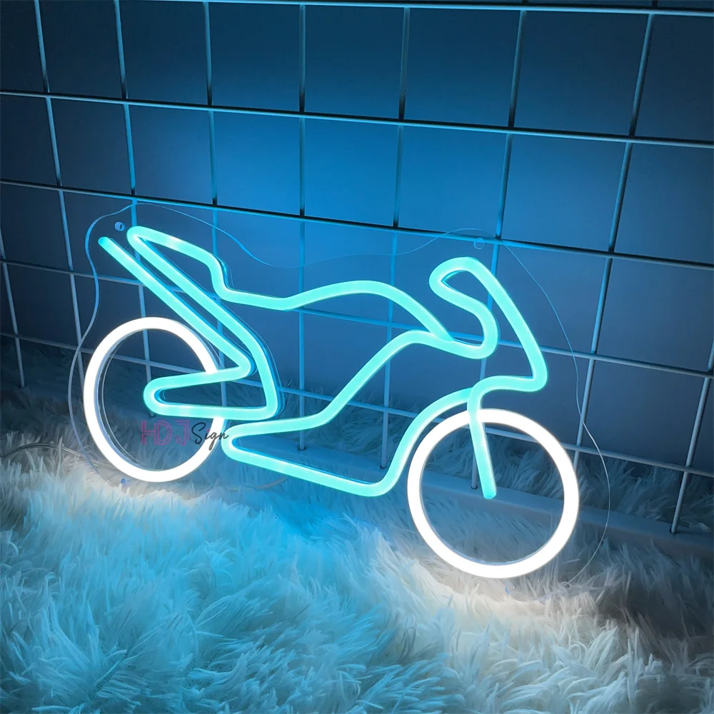 Motorbike Neon Sign Lights Art Bike Wall Motorcycle Shop Neon Sign Club Party Sport Moto Room Wall Lamps Decor Gift