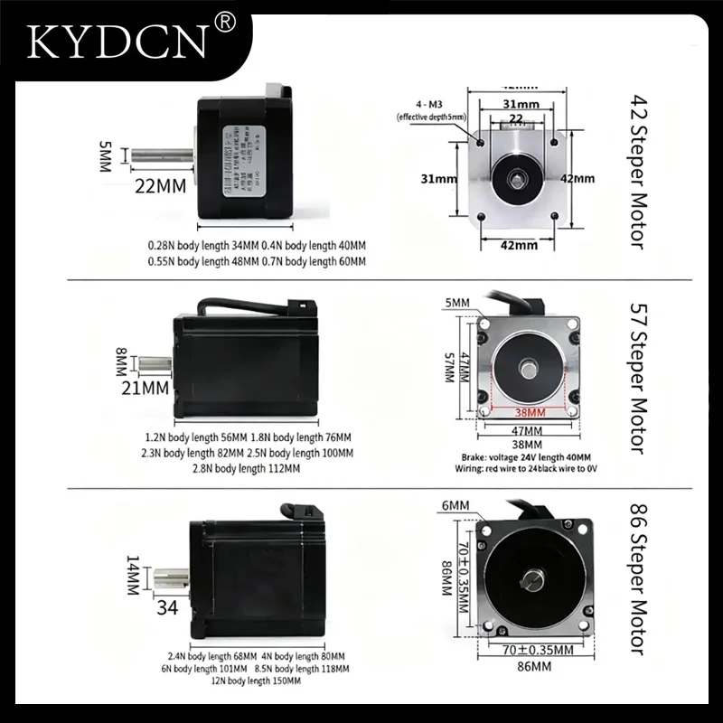 Nema 17/23/34 Stepper Motor Kit 2-Phase 4-Wire 1.2-8.5N.m + Driver TB6600/DM542/MA860 for CNC 3D Printer