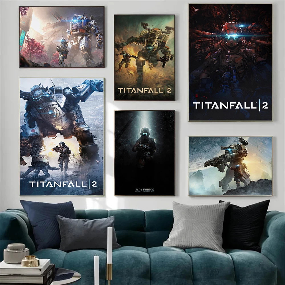 Classic Science Fiction Game Titanfall 1 2 Popular Game Mecha Poster Canvas Paintings Wall Art Pictures Home Decor