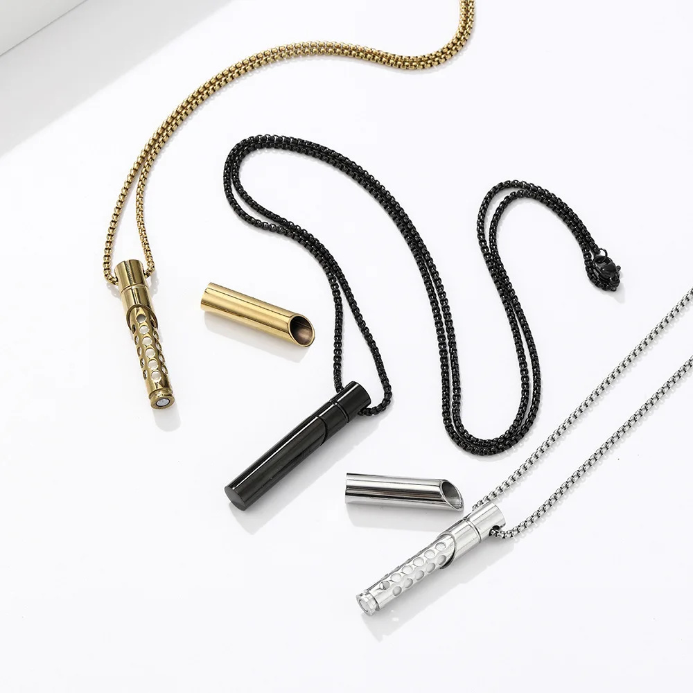Aroma Quit Inhaler Stick Breathing Necklace Set Stress Relief Calming Essential Oil Refill Pads for Mindfulness Meditation Gift