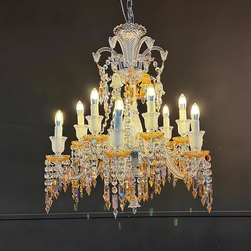 

French Luxury Design Villa Hotel Candle Chandelier Indoor Decorative Living Room Master Bedroom High Quality Crystal Luminaire