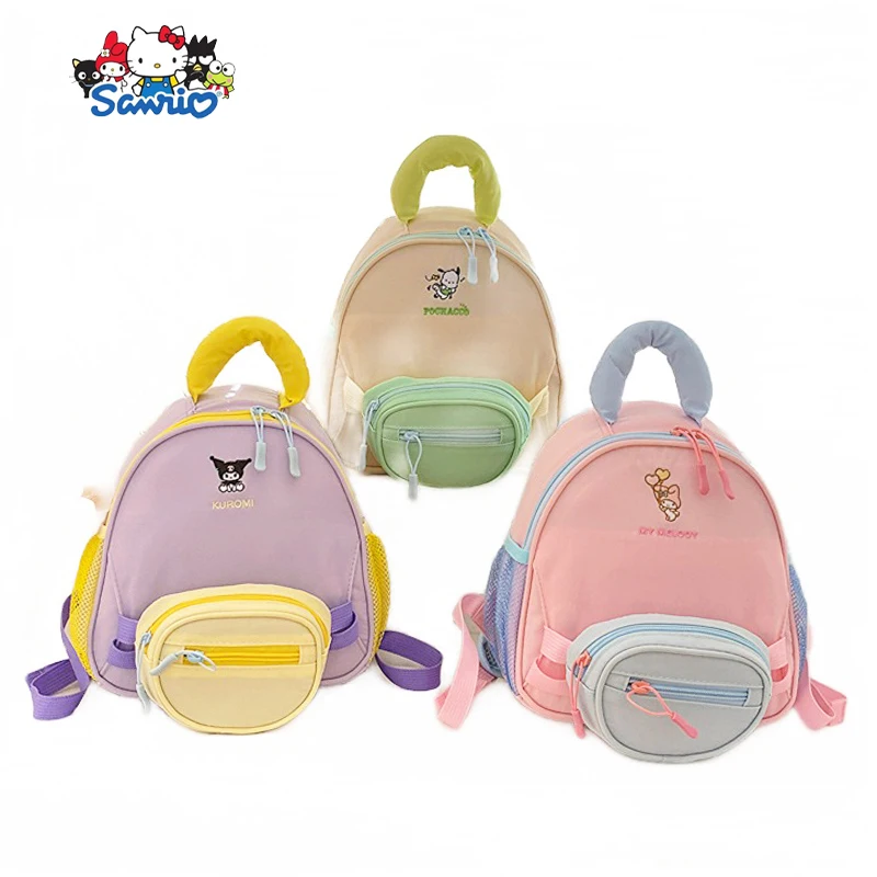 Kawaii Sanrio Children Backpack Kuromi My Melody Kindergarten Cute Stationery Storage Schoolbag Cartoon Satchel Small Bag Toys