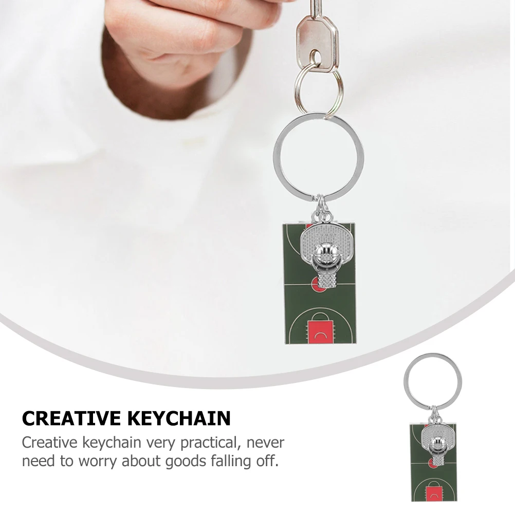 

3pcs Court Keychain Mini Sport Style Gifts For Basketball Player Zinc Alloy Durable Practical Gifts Key Ornament Bag Decor