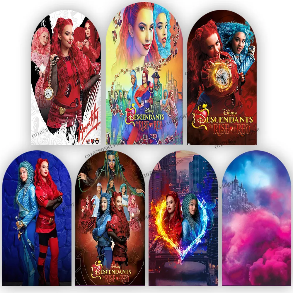 Descendants The Rise of Red Arch Backdrop Cover Girl Birthday Party Background Musical Fantasy Film Promotion Display Banner