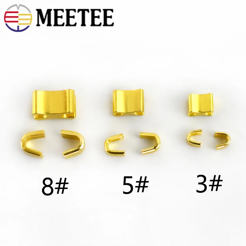 20/50set Meetee U cerniera tappo antiscivolo per 3 #5 #8 # cerniere in metallo Kit di riparazione sostituzione accessori per cucire fai da te