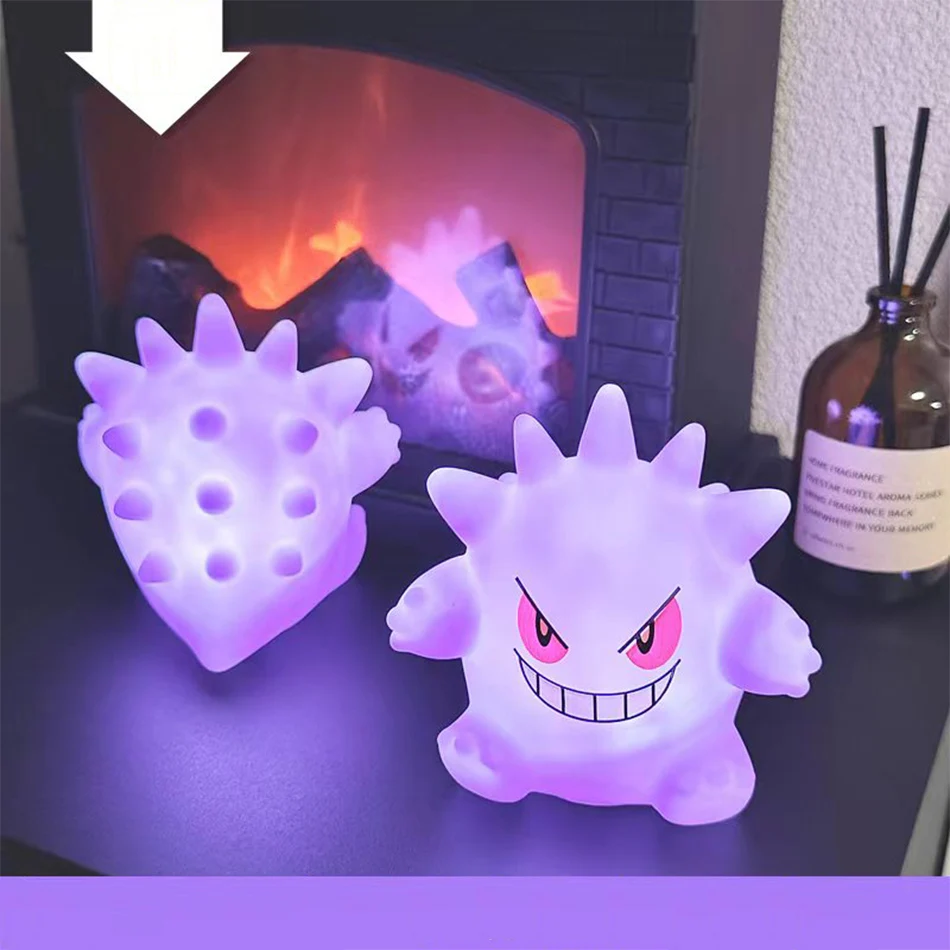 Pokemon Night Light Glowing Pikachu Gengar Charizard Psyduck Squirtle Cute Kawaii Soft Animal Bedside Lamp Children Kid Gifts