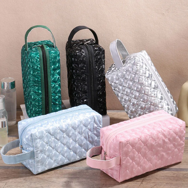 

Elegant Designer Makeup Bag Girl Cosmetic Organizer with Top Handle Chic Women's Toiletry Case for Everyday Use and Travel