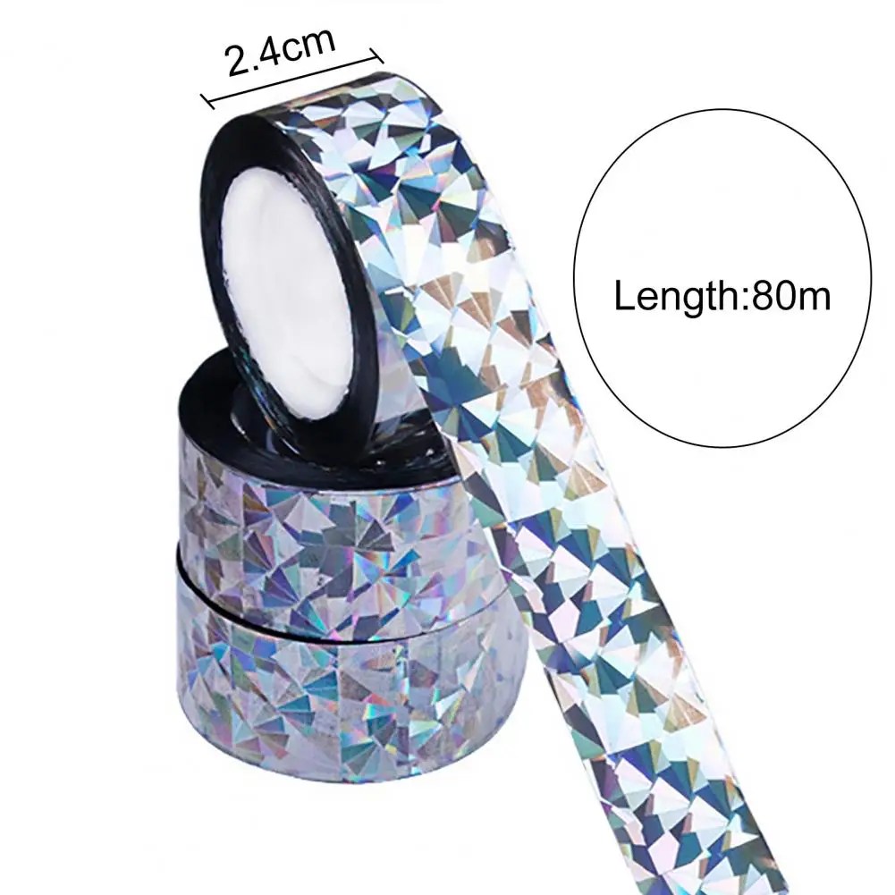 

1 Roll Bird Repellant Unique Bird Deterrent Home Fence Reflective Ribbon Weather-resistant Bird Scare Tape