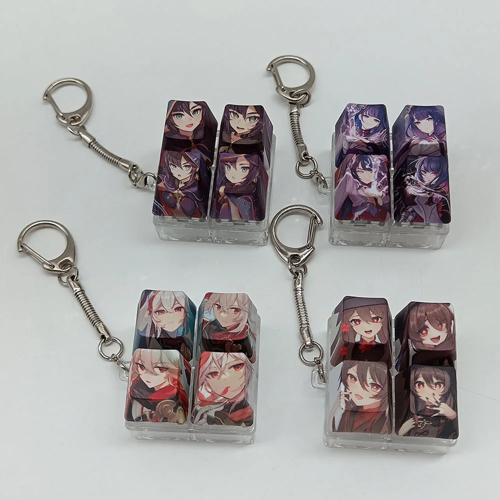 

Брелок для ключей на кончик пальца для мужчин, Снятие напряжения, игрушка, механическая клавиатура, тестер колпачков для клавиш, мультяшный