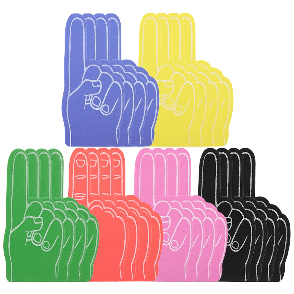 24 Pcs Foam Finger Cots Soft Cheerleading Props Hand Clappers Blue Green Yellow Red Sports Party Supplies Lightweight