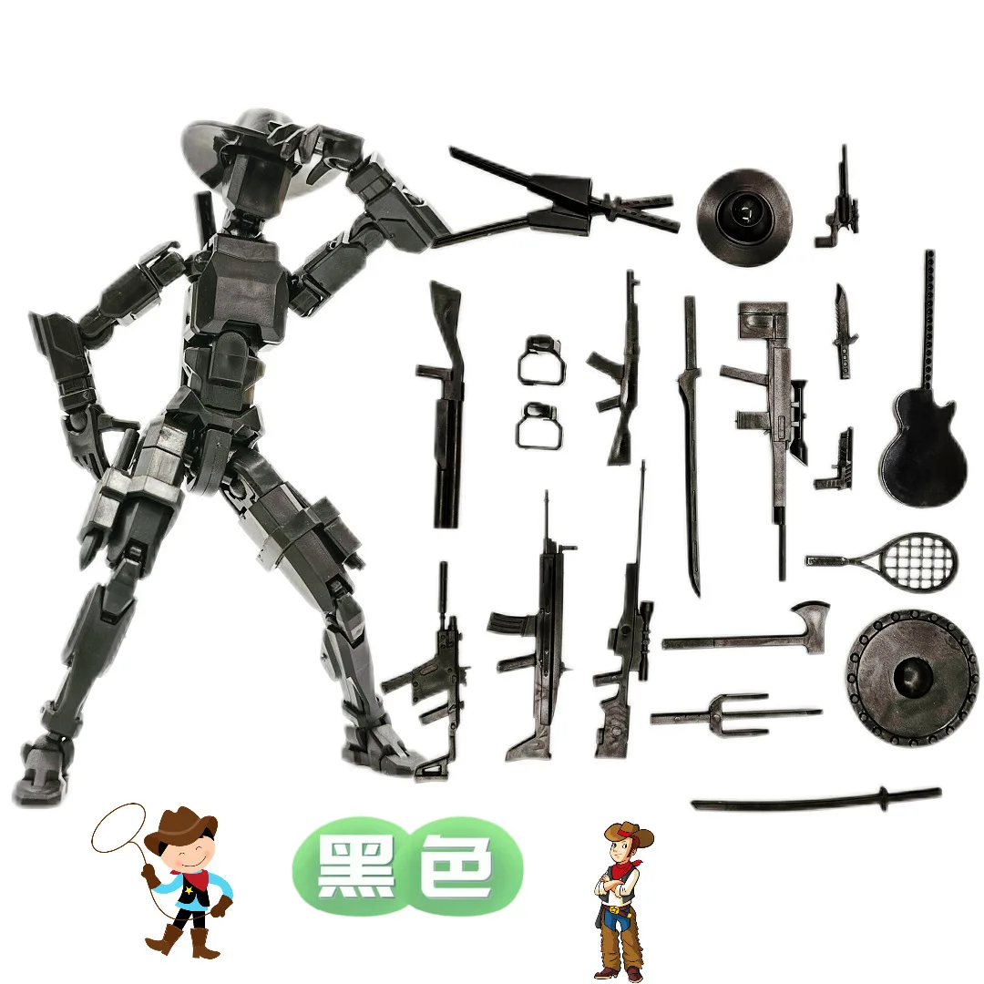

3D Printed Lucky 13 Soldier Action Figure, Multi-Joint Movable Robot Mannequin, Kids DIY Assembly Toy & Boy Gifts