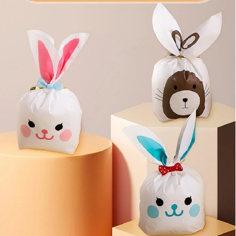 500Pcs Gift Packing For Sweets Candy Children's Birthday Goodies Rabbit Long Ear Bag of Sweets Cute Packaging Bags