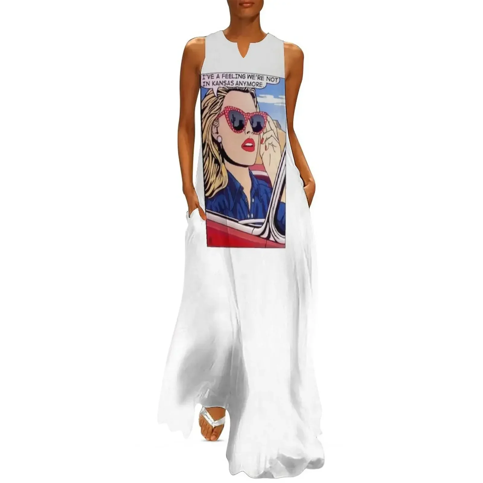 

I have a feeling we are not in Kansas anymore Pop art cute blonde girl Long Dress Women's summer long dress Summer skirt Dress