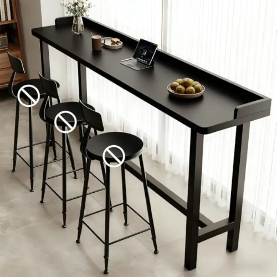 

Long Bar Table, Counter Height Bar Table, Solid Wood Farmhouse Pub Table, Rectangular Dining Table for Home Bar, Kitchen, Resta