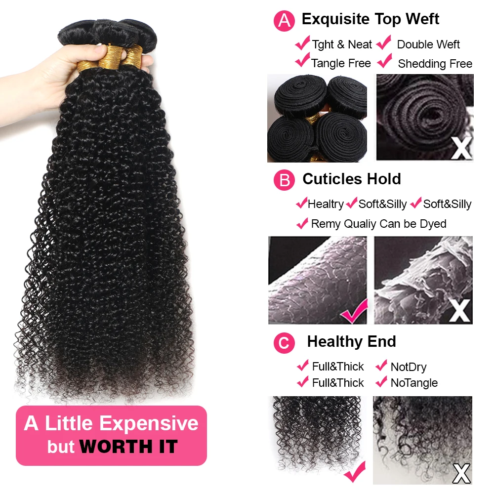 Megeen 30-дюймовые бирманские человеческие волосы для наращивания Реми натуральные черные кудрявые волосы 1/3/4 дюйма