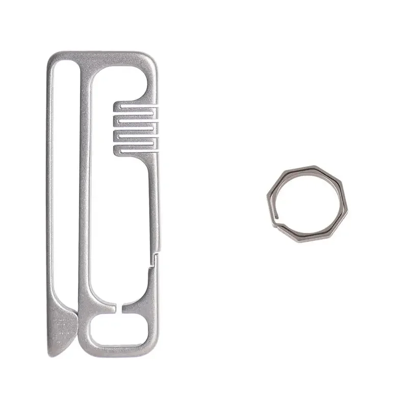 Titanium Alloy Anti-loss Belt Keychain Creative Pendant Buckle Outdoor EDC Portable Tool