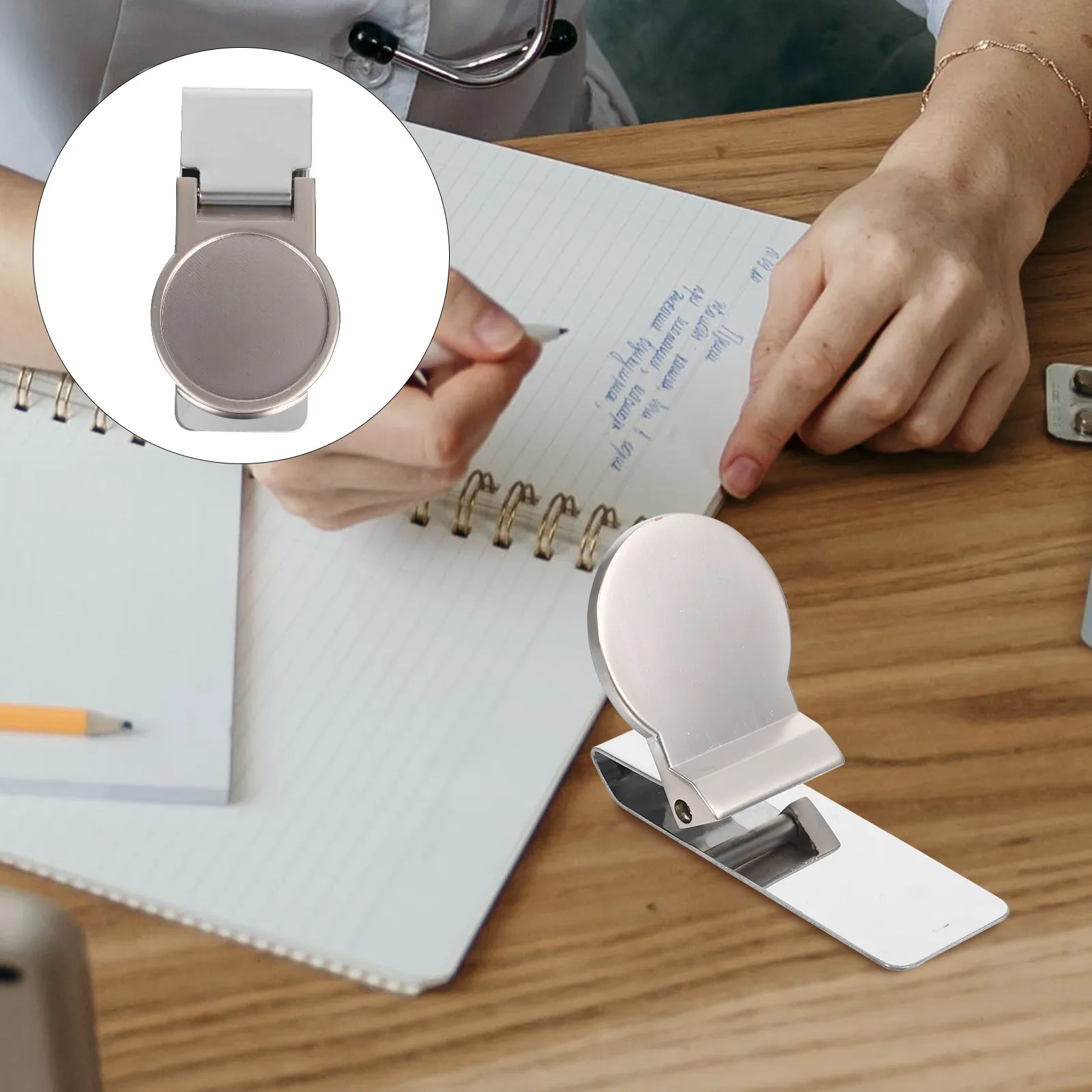 

Stainless Steel Money Clip Fine Workmanship Portable Small Cash Holder for Pocket Office Outdoor Metal Note Clamps File